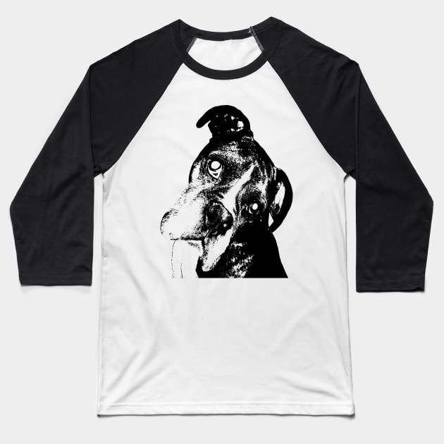 Black and White Boxer Baseball T-Shirt by Caden Davis Designs